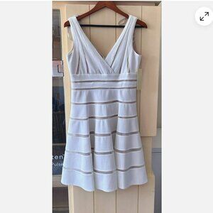 Mikael Aghal European designer dress white nude sz 12 new w/tag